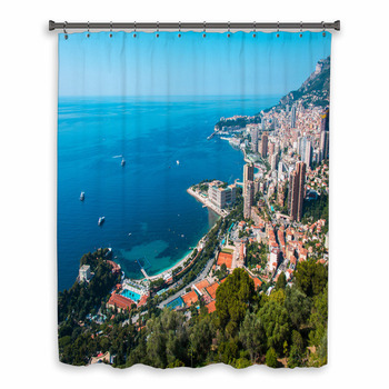 Monte Carlo View On Summer Day Custom Size Shower Curtain