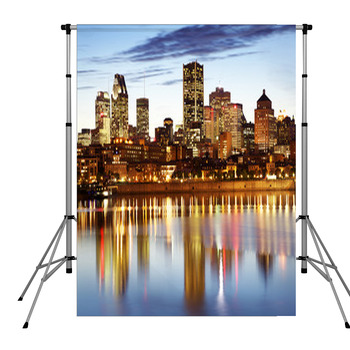 Montreal Skyline At Dusk Quebec Pole Pocket Backdrop