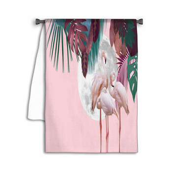 Moon And Flamingo Background Design With Tropical Towel