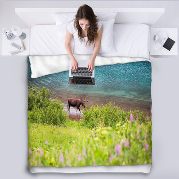 Moose fleece blanket best sale