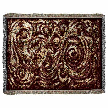 Mosaic Floral Background Woven Throw Blanket