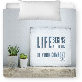 Motivational Poster Quote LIFE BEGINS  Toddler Comforter