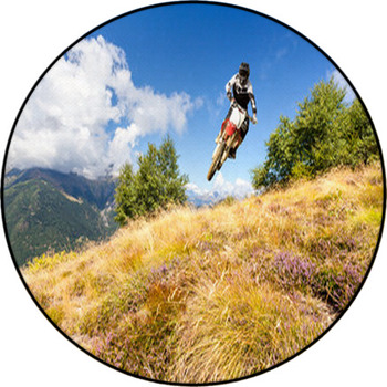 Motocross In Montagna Round Rug