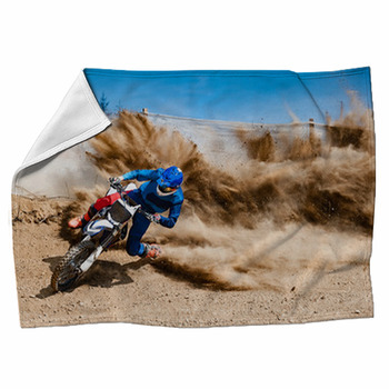Motocross Fleece Blanket Throws | Free Personalization