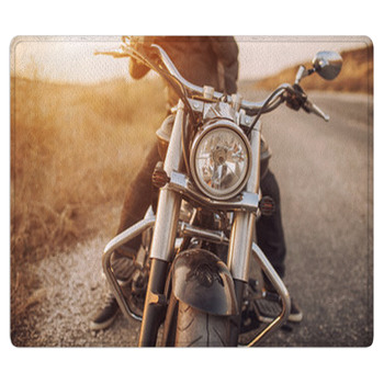 Motorbike On Asphalt With Rider Area Rug