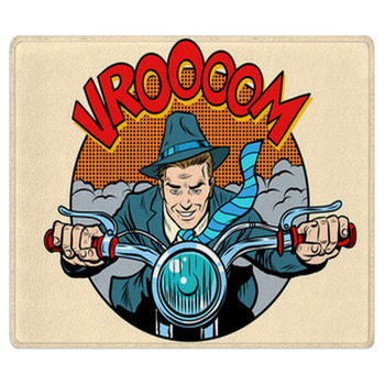 Motorcyclist Rider Biker Man Area Rug