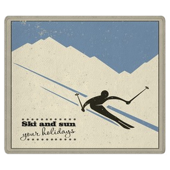 Mountain Skier Slides From The Mountain. Area Rug