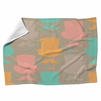 Moustache Seamless Pattern Fleece Blanket