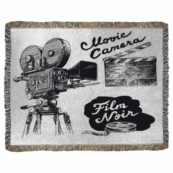 Movie Camera Woven Throw Blanket