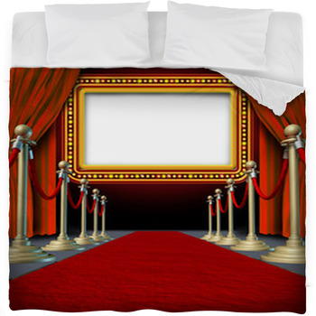 Movie Marquee Sign Fleece Bed Blanket