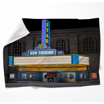 Movie Theatre & Ticket Box Woven Throw Blanket