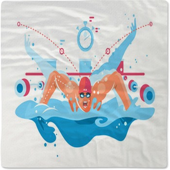Muscular Swimmer In Competition Swimming Baby Blanket