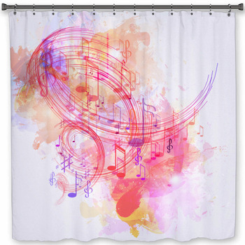Music Background Custom Size Shower Curtain
