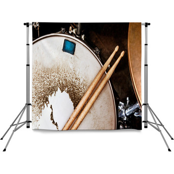 Music Background Drum Close Up Pole Pocket Backdrop