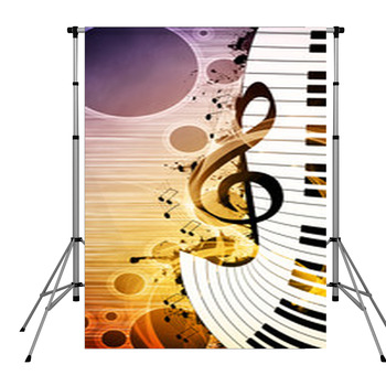 Music Background Pole Pocket Backdrop