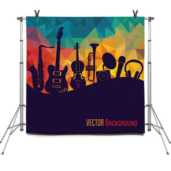 Music Background Vector Illustration Fleece Backdrop