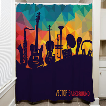 Music Background Vector Illustration Shower Curtain
