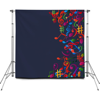 Music Background With Colorful Custom Size Backdrop