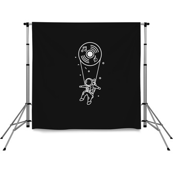 Music Concept Banner Hanging Pole Pocket Backdrop