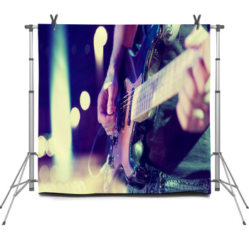 Music Live Concert Band Scene Fleece Backdrop