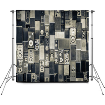 Music Speakers On The Wall In Custom Size Backdrop