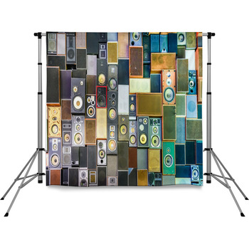 Music Speakers On The Wall In Pole Pocket Backdrop