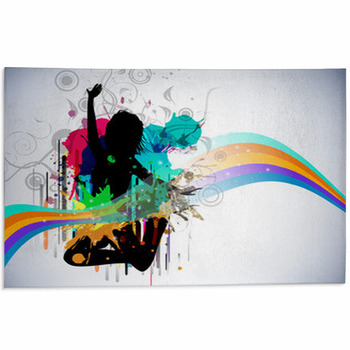 Musical Dance Party Background. Flyer Or Banner. Area Rug