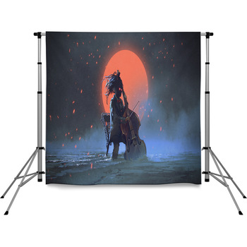 Mysterious Man Sitting On A Chair Pole Pocket Backdrop