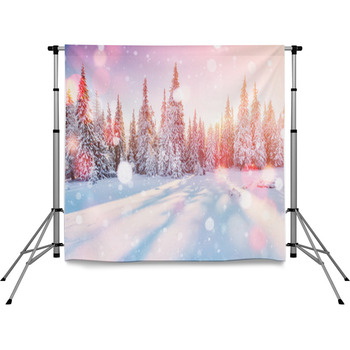 Mysterious Winter Landscape Pole Pocket Backdrop