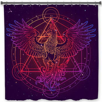 Mythycal Bird Phoenix David S  Custom Size Shower Curtain