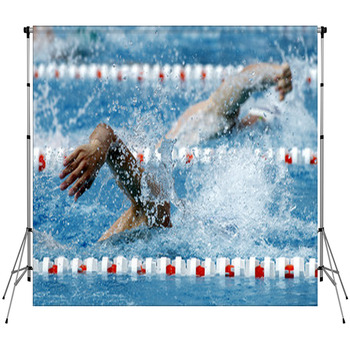 Nadador En Estilo Crol Custom Size Backdrop