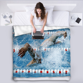 Nadador En Estilo Crol Fleece Blanket
