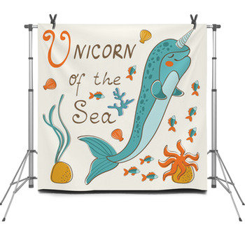 Narwhal The Unicorn Of The Sea Fleece Backdrop