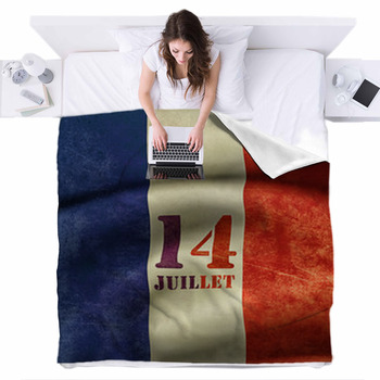 National Holiday Of France Fleece Bed Blanket