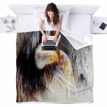 Native Abstract Color Background Fleece Bed Blanket