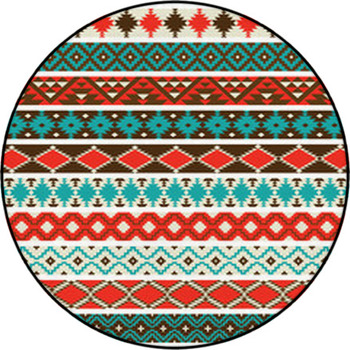 Native American Border Patterns Round Rug