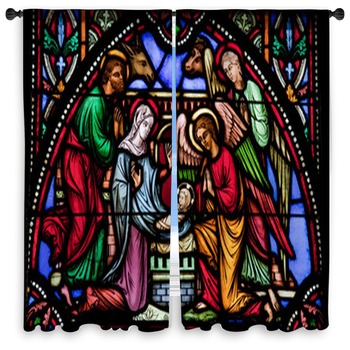 Nativity Scene Window Curtains