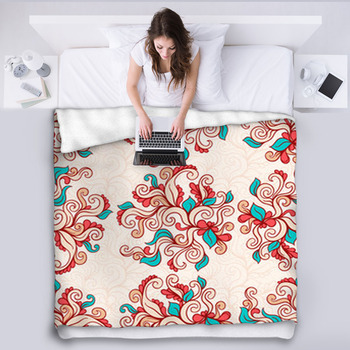 Natural Brown Pattern Fleece Bed Blanket