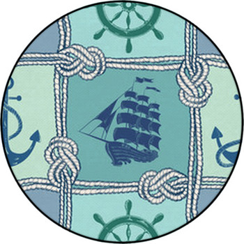 Nautical Patchwork Seamless Pattern Round Rug