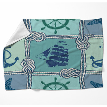Nautical Patchwork Seamless Pattern Woven Throw Blanket