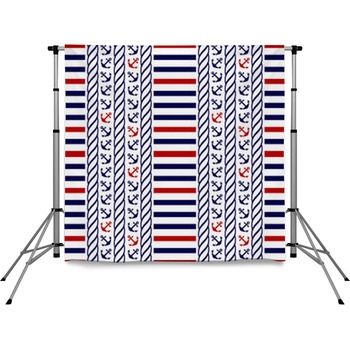 Nautical Seamless Pattern. Vector Pole Pocket Backdrop