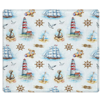 Nautical Watercolor Seamless Pattern Area Rug
