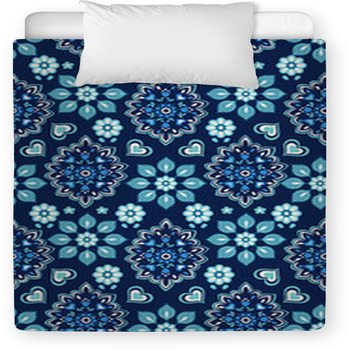 Navy Floral Bandana Vector ~ Seamless Toddler Duvet