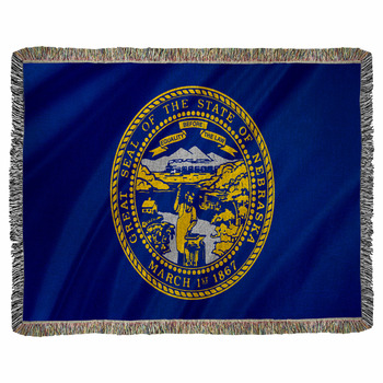 Nebraska Flag Woven Throw Blanket