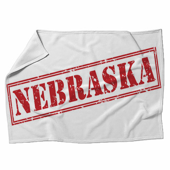 Nebraska Red Stamp On White Background Fleece Blanket