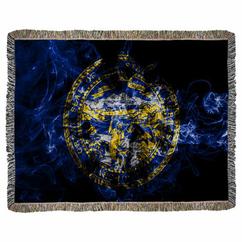 Nebraska State Smoke Flag United Woven Throw Blanket
