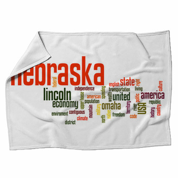 Nebraska Word Cloud Fleece Blanket