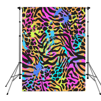 Neon Animal Mix Pole Pocket Backdrop