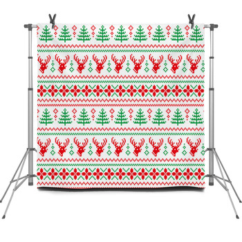 New Year S Christmas Pattern Pixel Fleece Backdrop