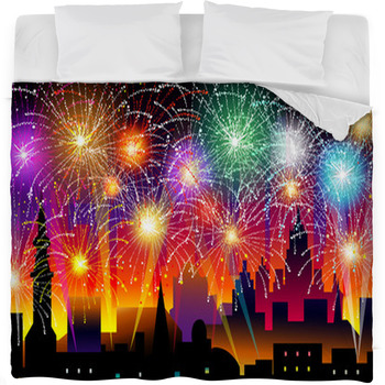 New Years Eve-Vector Illustration Fleece Bed Blanket